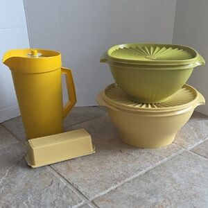 Vintage 1970s Tupperware Lot Green And Yellow AVAILABLE SATUTDAY